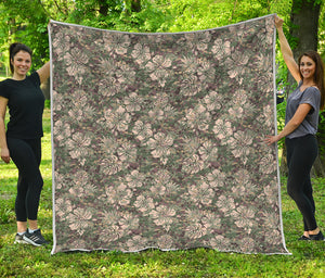 Aloha Hawaiian Camo Flower Pattern Print Quilt