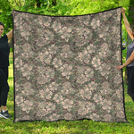 Aloha Hawaiian Camo Flower Pattern Print Quilt