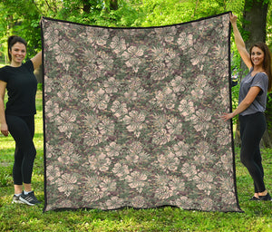 Aloha Hawaiian Camo Flower Pattern Print Quilt