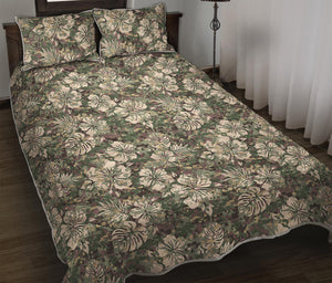 Aloha Hawaiian Camo Flower Pattern Print Quilt Bed Set