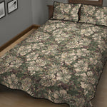 Aloha Hawaiian Camo Flower Pattern Print Quilt Bed Set