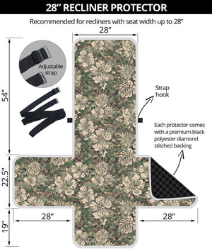 Aloha Hawaiian Camo Flower Pattern Print Recliner Protector