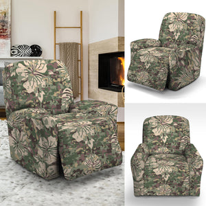 Aloha Hawaiian Camo Flower Pattern Print Recliner Slipcover