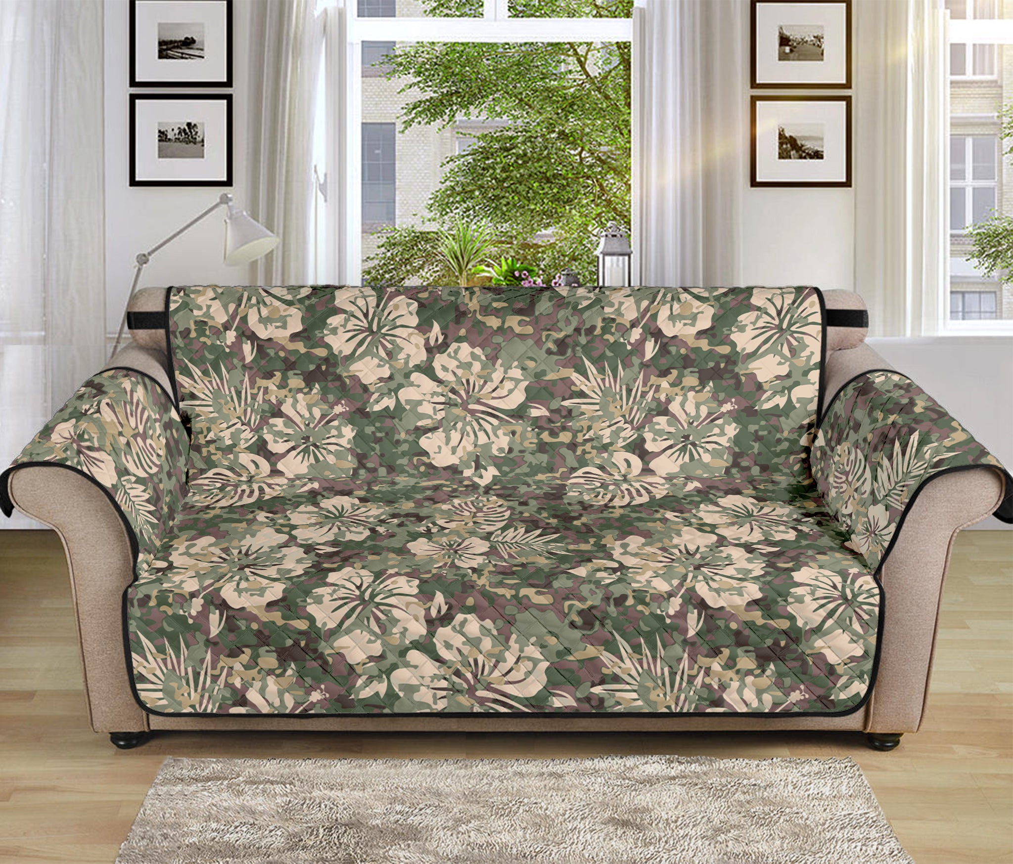 Aloha Hawaiian Camo Flower Pattern Print Sofa Protector