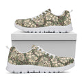 Aloha Hawaiian Camo Flower Pattern Print White Running Shoes
