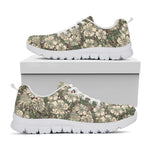 Aloha Hawaiian Camo Flower Pattern Print White Sneakers