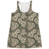 Aloha Hawaiian Camo Flower Pattern Print Women's Racerback Tank Top