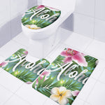 Aloha Hawaiian Flower Print 3 Piece Bath Mat Set
