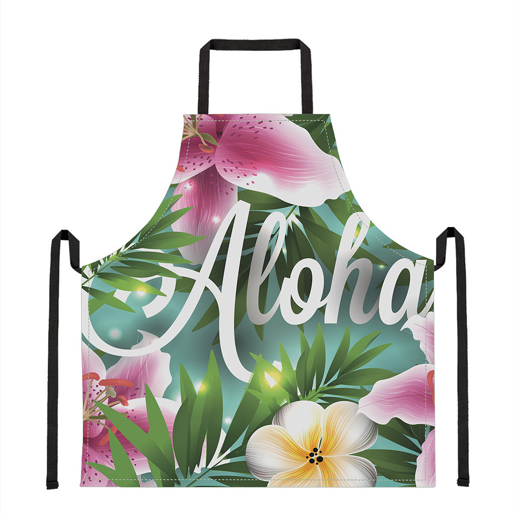 Aloha Hawaiian Flower Print Apron