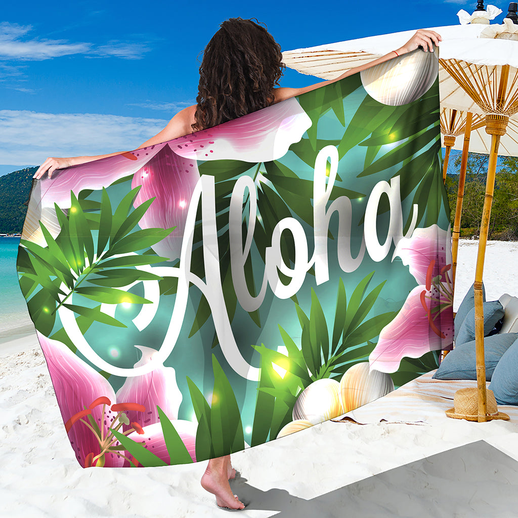 Aloha Hawaiian Flower Print Beach Sarong Wrap