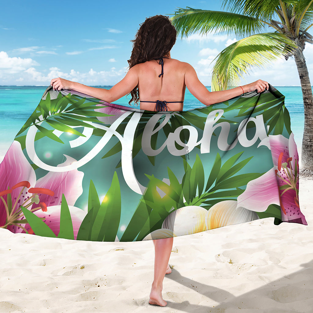 Aloha Hawaiian Flower Print Beach Sarong Wrap