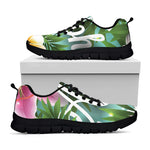 Aloha Hawaiian Flower Print Black Sneakers