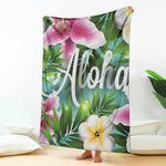 Aloha Hawaiian Flower Print Blanket
