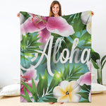 Aloha Hawaiian Flower Print Blanket