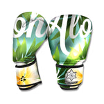 Aloha Hawaiian Flower Print Boxing Gloves