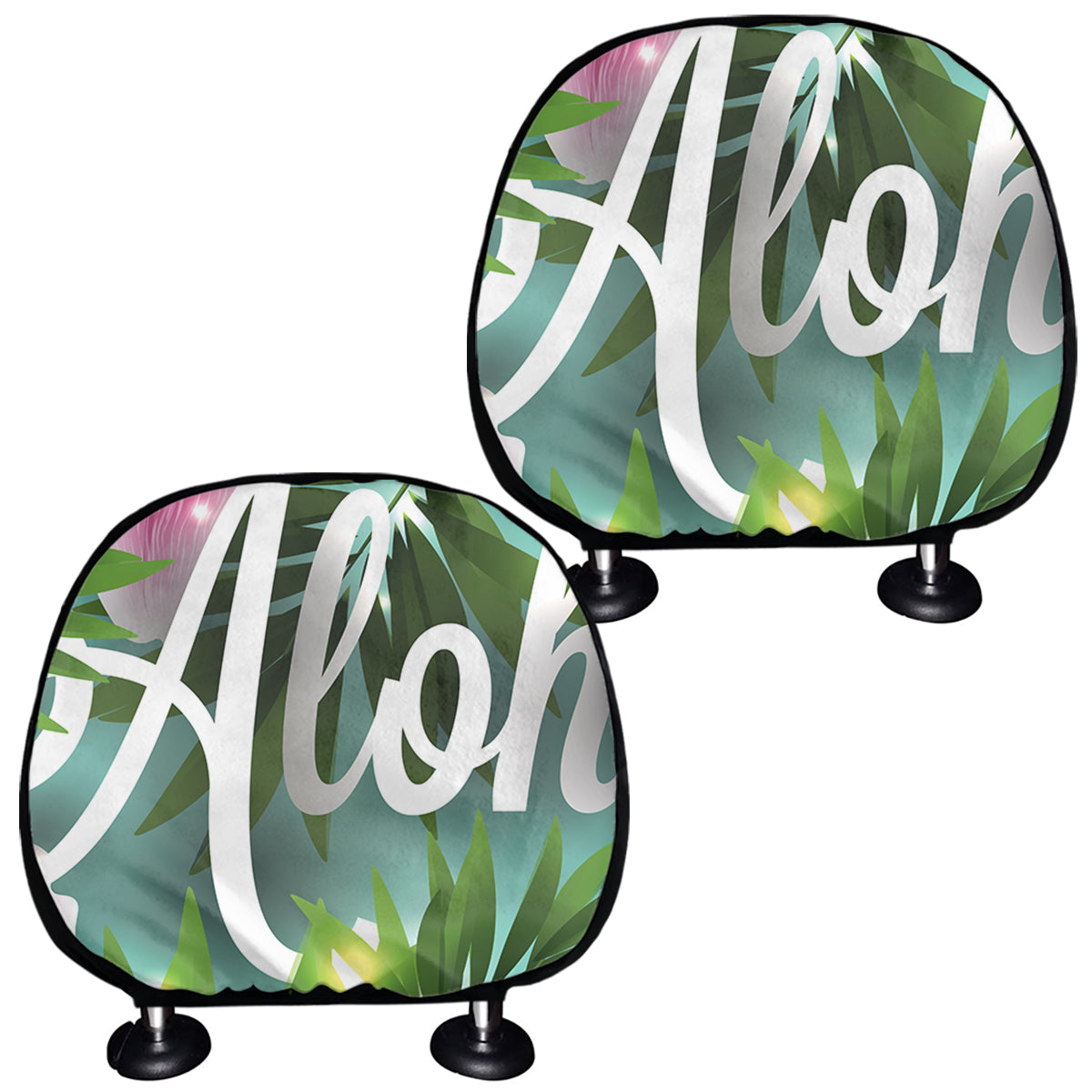 Aloha Hawaiian Flower Print Car Headrest Covers