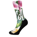 Aloha Hawaiian Flower Print Crew Socks