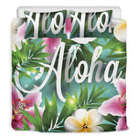 Aloha Hawaiian Flower Print Duvet Cover Bedding Set
