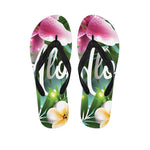 Aloha Hawaiian Flower Print Flip Flops