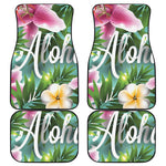Aloha Hawaiian Flower Print Front and Back Car Floor Mats