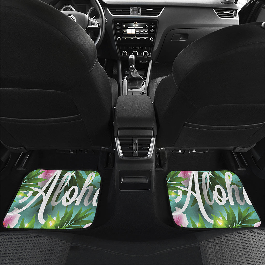 Aloha Hawaiian Flower Print Front and Back Car Floor Mats