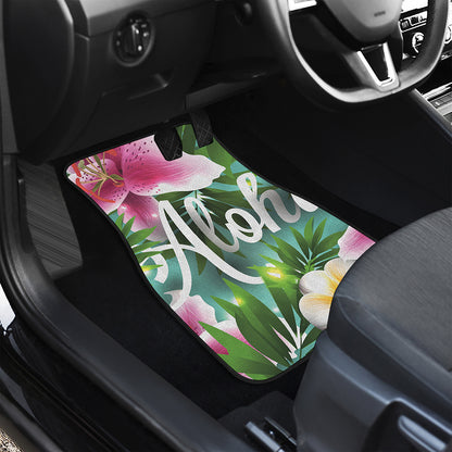 Aloha Hawaiian Flower Print Front Car Floor Mats