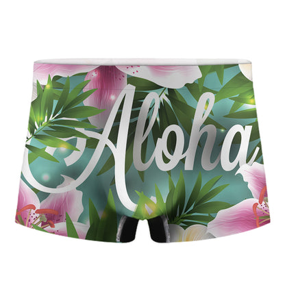 Aloha Hawaiian Flower Print Men's Boxer Briefs