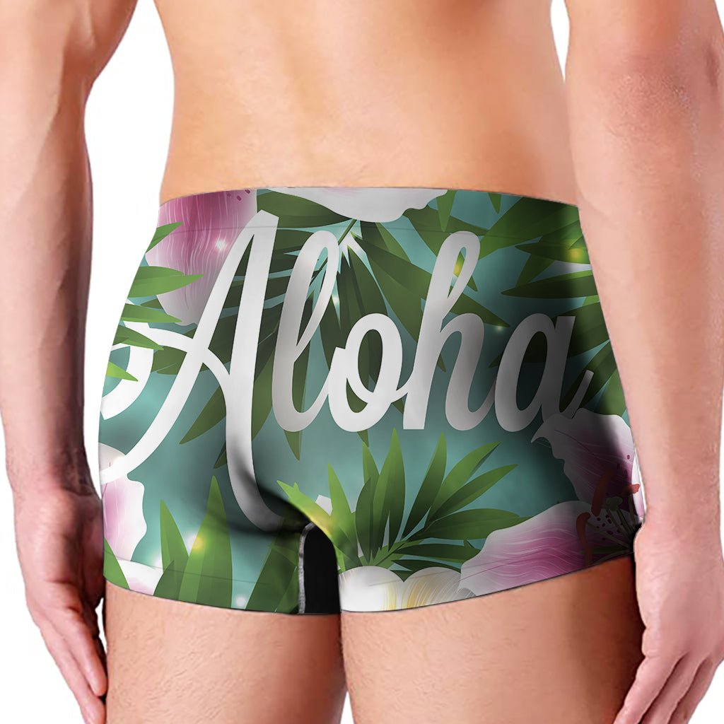 Aloha Hawaiian Flower Print Men's Boxer Briefs