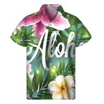 Aloha Hawaiian Flower Print Men's Short Sleeve Shirt