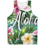 Aloha Hawaiian Flower Print Men's Tank Top