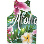 Aloha Hawaiian Flower Print Men's Tank Top