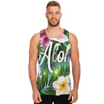 Aloha Hawaiian Flower Print Men's Tank Top