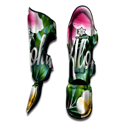 Aloha Hawaiian Flower Print Muay Thai Shin Guard