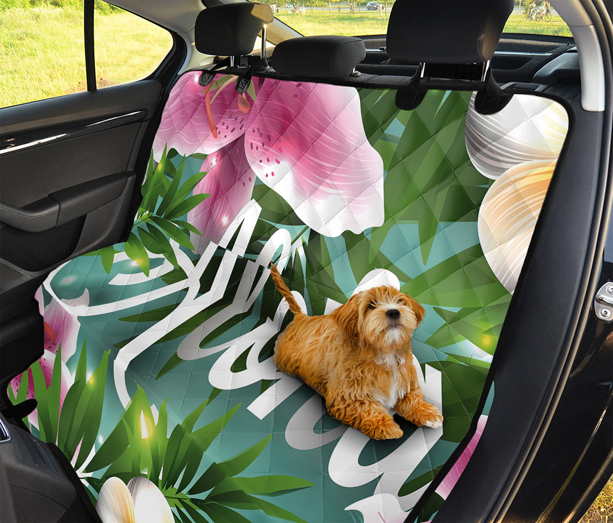 Aloha Hawaiian Flower Print Pet Car Back Seat Cover