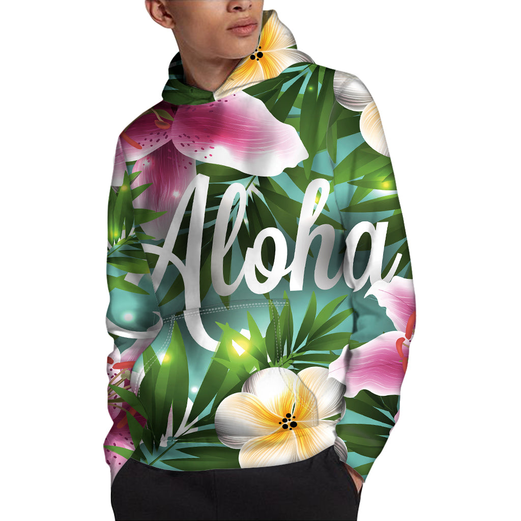 Aloha Hawaiian Flower Print Pullover Hoodie