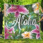 Aloha Hawaiian Flower Print Quilt