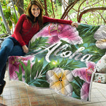 Aloha Hawaiian Flower Print Quilt
