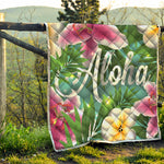 Aloha Hawaiian Flower Print Quilt