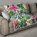 Aloha Hawaiian Flower Print Quilt