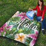 Aloha Hawaiian Flower Print Quilt