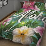 Aloha Hawaiian Flower Print Quilt Bed Set