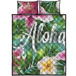 Aloha Hawaiian Flower Print Quilt Bed Set