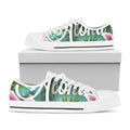 Aloha Hawaiian Flower Print White Low Top Sneakers