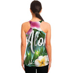 Aloha Hawaiian Flower Print Women's Racerback Tank Top