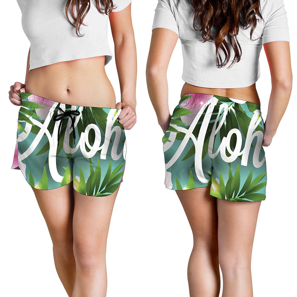 Aloha Hawaiian Flower Print Women's Shorts
