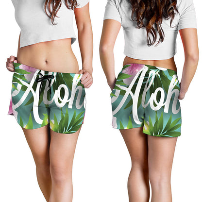 Aloha Hawaiian Flower Print Women's Shorts