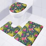 Aloha Hawaiian Flowers Pattern Print 3 Piece Bath Mat Set