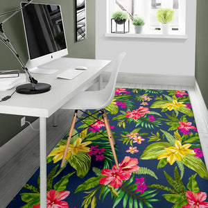 Aloha Hawaiian Flowers Pattern Print Area Rug GearFrost