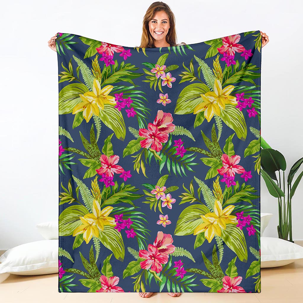 Aloha Hawaiian Flowers Pattern Print Blanket
