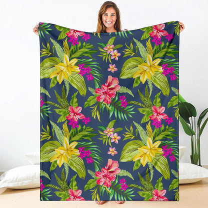 Aloha Hawaiian Flowers Pattern Print Blanket